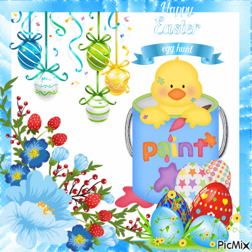 Happy Easter egg hunt - Бесплатни анимирани ГИФ