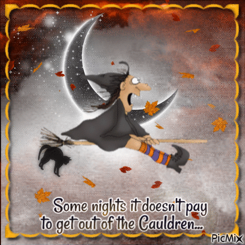 Stormy Night for a Witch - GIF animado gratis