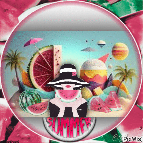 Sommerwassermelone - Ingyenes animált GIF