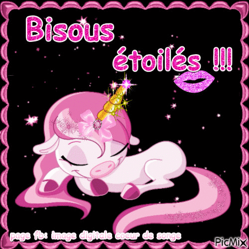 bisous étoilés - Бесплатный анимированный гифка