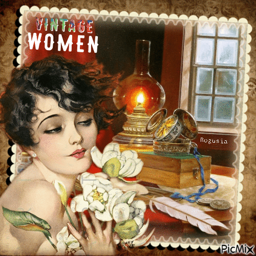 Vintage Woman - GIF animado gratis