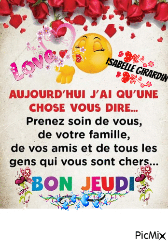 bonjour bon jeudi - Animovaný GIF zadarmo