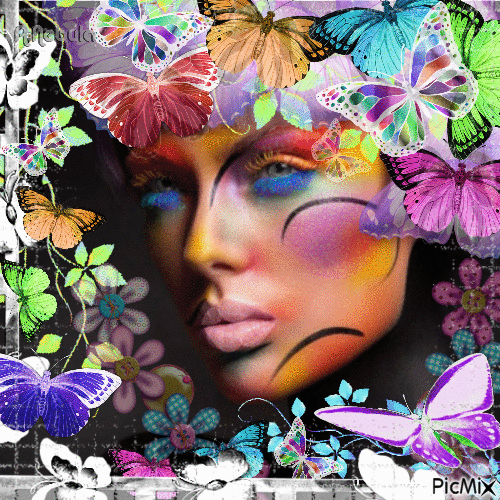 Make up-butterfly - Безплатен анимиран GIF