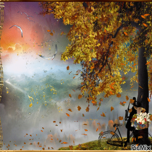 "Осенний блюз" - GIF animé gratuit