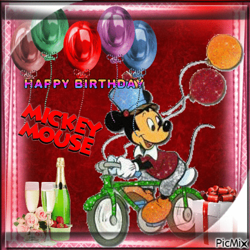 Mickey Mouse,Birthday - GIF animé gratuit