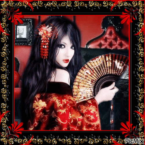 Gotische Geisha - Gratis geanimeerde GIF