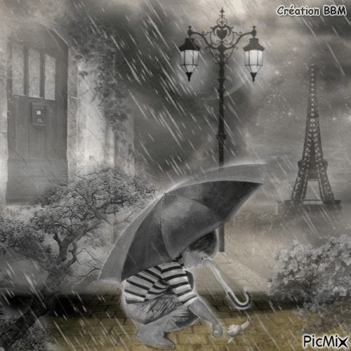 Sous la pluie par BBM - Бесплатный анимированный гифка