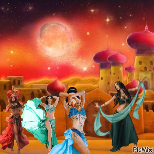 Arabian night dancers - png ฟรี