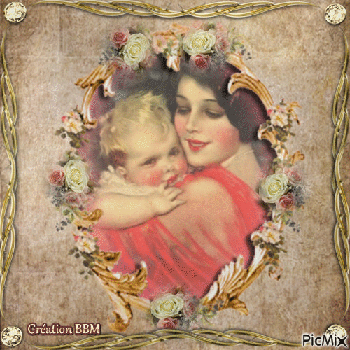 Une maman et son bébé par BBM - Gratis geanimeerde GIF