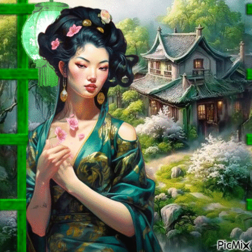 Beauté chinoise - GIF animé gratuit
