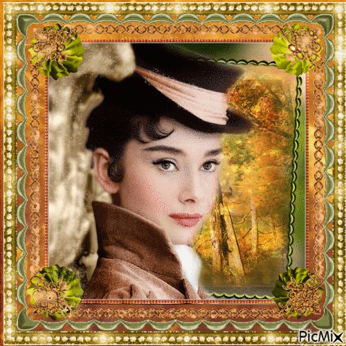 Audrey Hepburn, Actrice Britannique - Бесплатный анимированный гифка