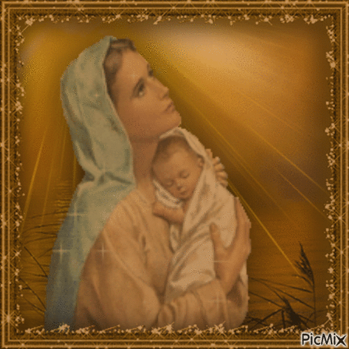 Marie avec l'enfant Jésus - Безплатен анимиран GIF