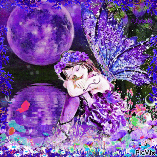 Sleeping fairy-Good Night - Бесплатный анимированный гифка