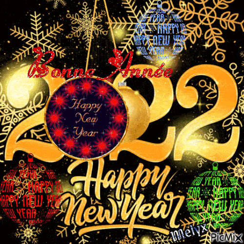 Bonne Annèe Happy new year 2022 - Nemokamas animacinis gif