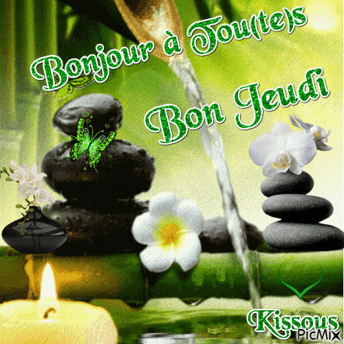 Bonjour Bon Jeudi Kissous - Бесплатни анимирани ГИФ
