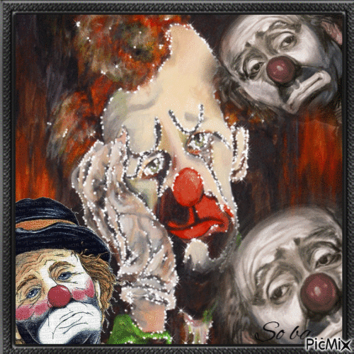 clown triste - Бесплатный анимированный гифка