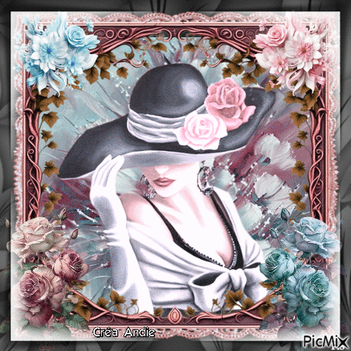 Art - Dame au chapeau - Бесплатни анимирани ГИФ