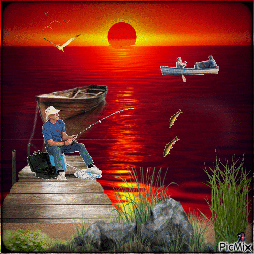 coucher du soleil - Бесплатни анимирани ГИФ
