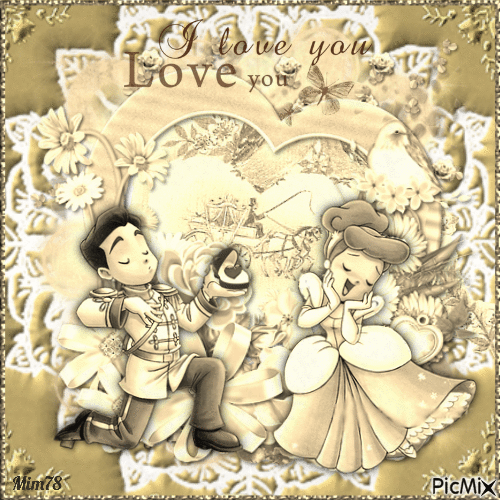 carte st valentin en dorée - Безплатен анимиран GIF