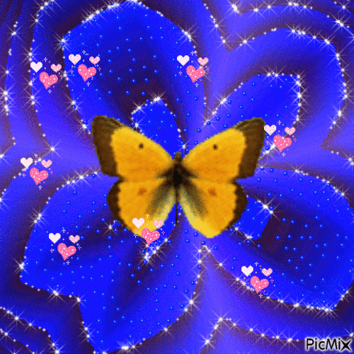 Le papillon jaune - GIF animate gratis