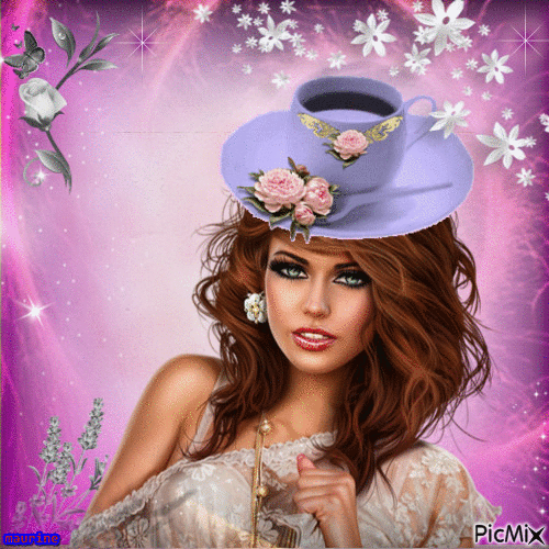femme au chapeau extravagant - Besplatni animirani GIF