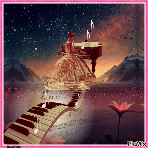 Die Pianistin - Gratis animerad GIF