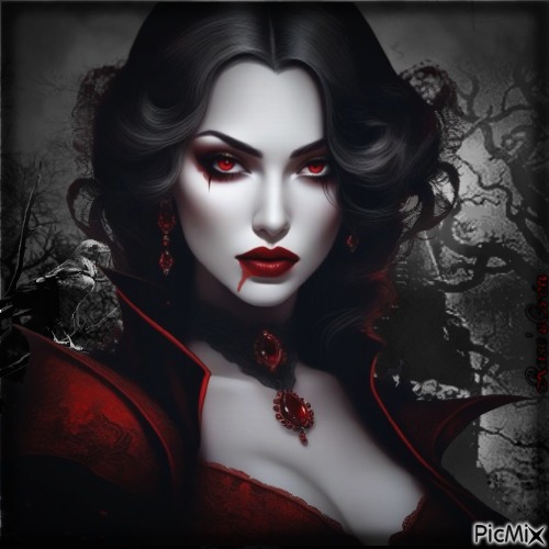 Concours : Portrait d'une femme vampire - png ฟรี