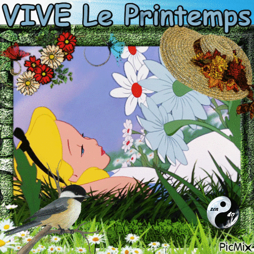 Vive le Printemps 🌸🐦 - Nemokamas animacinis gif