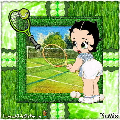 ♦Betty Boop plays Tennis♦ - Ilmainen animoitu GIF