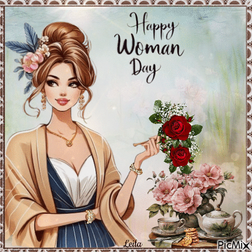 Happy Womans Day 8 March - Free animated GIF