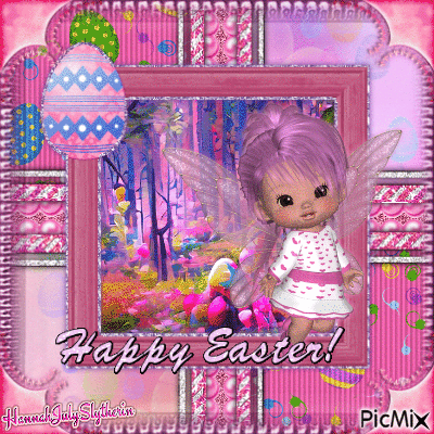 (♥)Happy Easter with Cute Little Fairy(♥) - Ücretsiz animasyonlu GIF