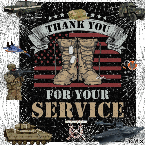 Thank you for your service - GIF animate gratis