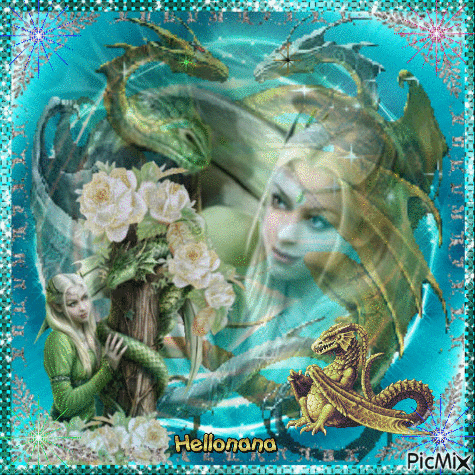 La princesse aux dragons - Darmowy animowany GIF