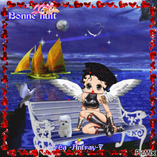 Bonne nuit.Betty Boop - Free animated GIF