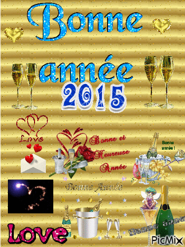 bonne année 2015 - Бесплатный анимированный гифка