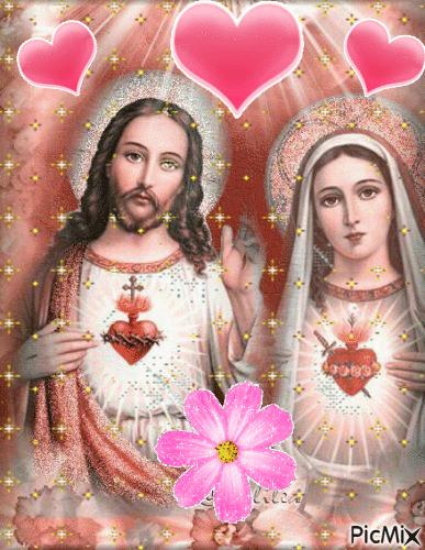 Jesús y María brillando - GIF เคลื่อนไหวฟรี