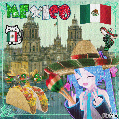 Hatsune Miku Visits Mexico - Zdarma animovaný GIF