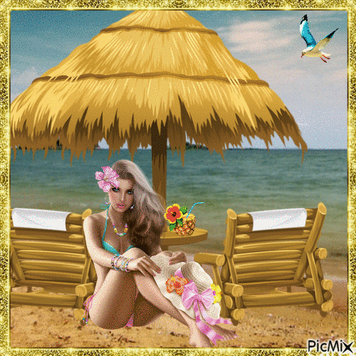 woman playa - Besplatni animirani GIF
