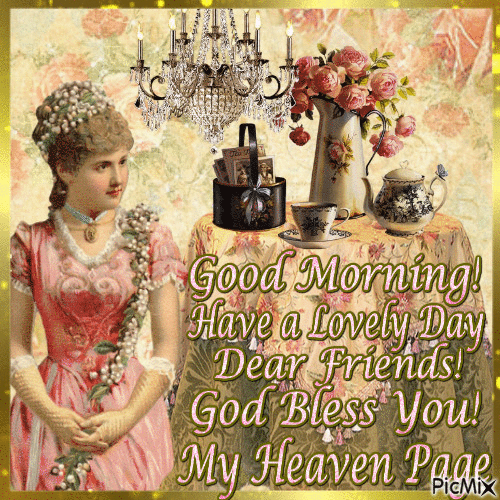 Good Morning! Have A Lovely Day Dear Friends! God Bless You! - Free animated GIF