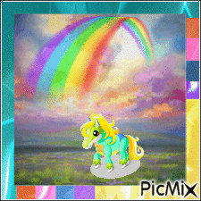 Rainbow pony - Animovaný GIF zadarmo
