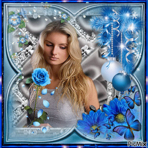 Lady - Blue And Grey - Free animated GIF