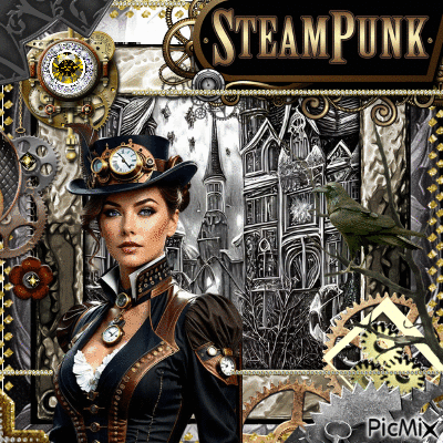 black n gold steampunk - Безплатен анимиран GIF