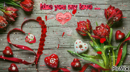 kiss you my love - Free animated GIF