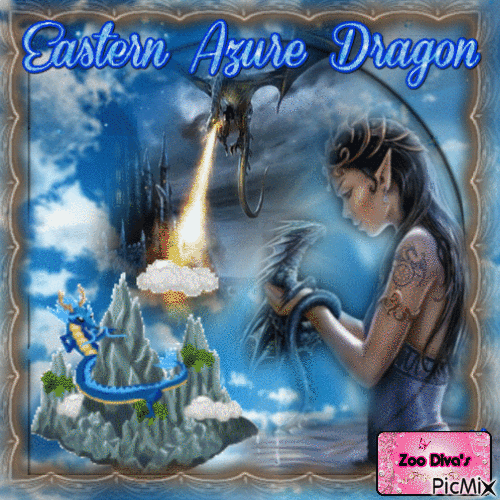 Eastern Azure Dragon - Gratis geanimeerde GIF