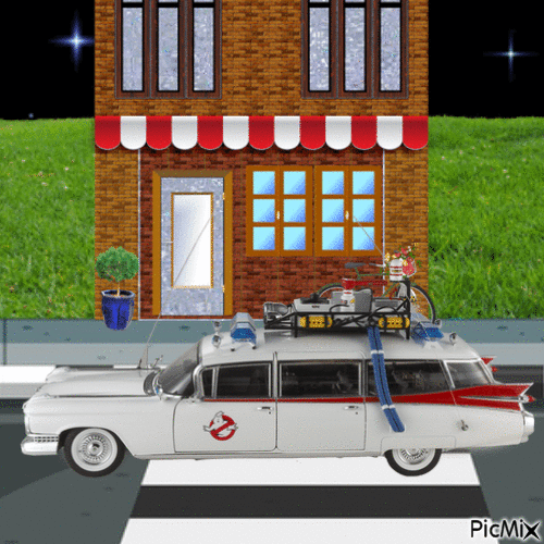 Ghostbusters Ecto 1 - Free animated GIF