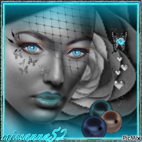 portrait douceur bleue - Gratis animeret GIF