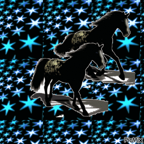 Unicornios negro - Animovaný GIF zadarmo