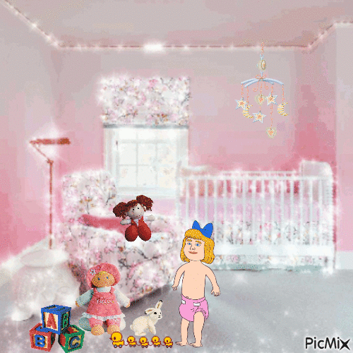 Baby with playthings - GIF animate gratis