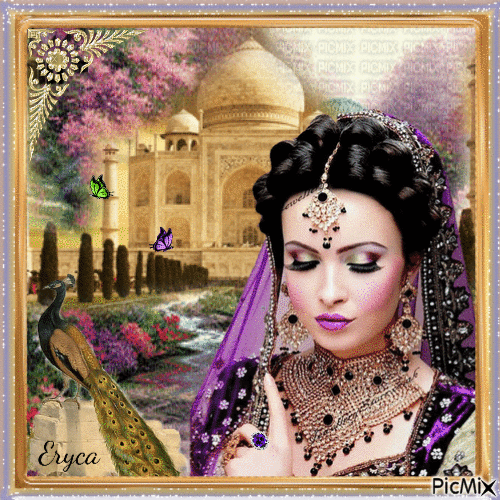 Portrait d'une princesse indienne - GIF animé gratuit