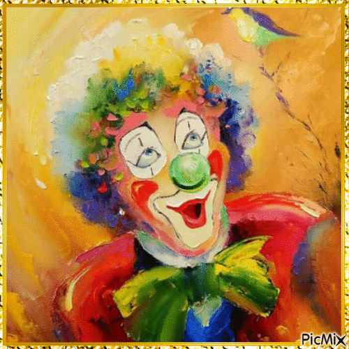 Clown - Aquarelle - GIF animado grátis